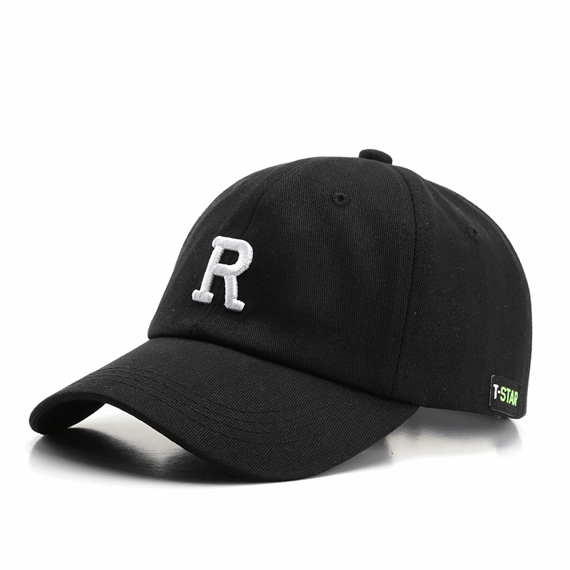 Gorra  béisbol ajustable con bordado de letra R unisex