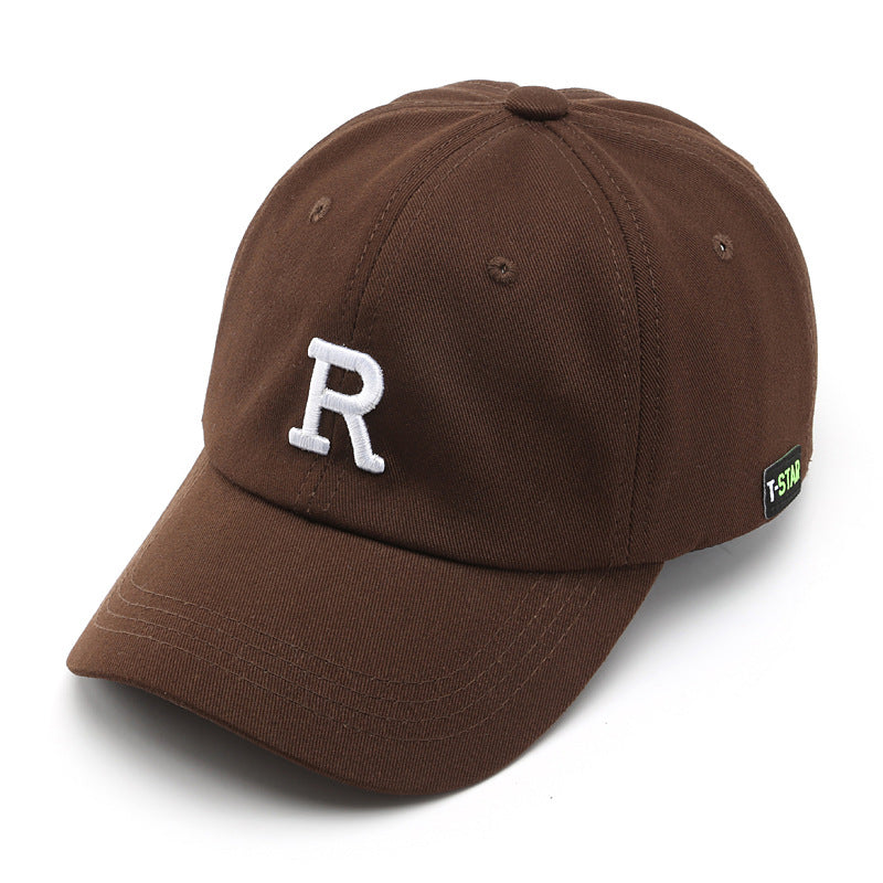 Gorra  béisbol ajustable con bordado de letra R unisex