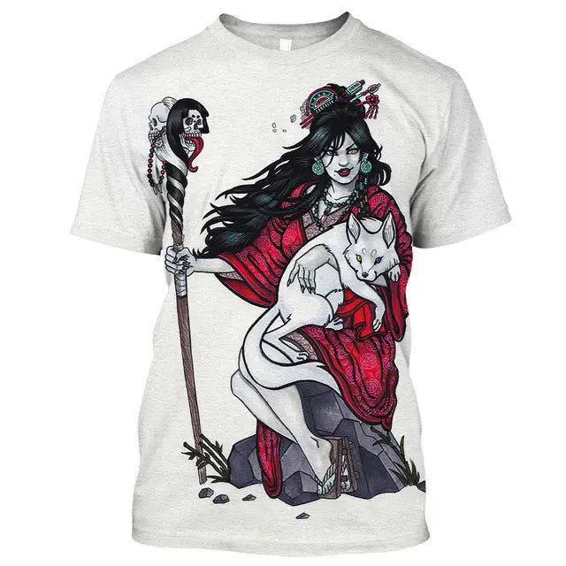 Camisetas  Geishas estampadas japonesa unisex